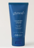 Blue tube of Glymed Comfort Cream on a white background