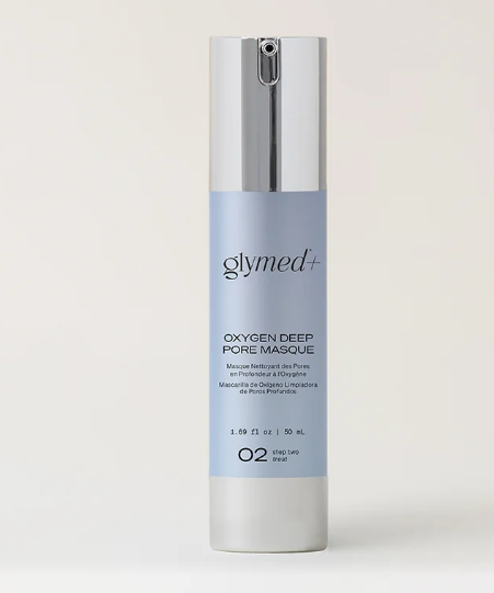 Glymed Oxygen Deep Pore Masque bottle on a white background