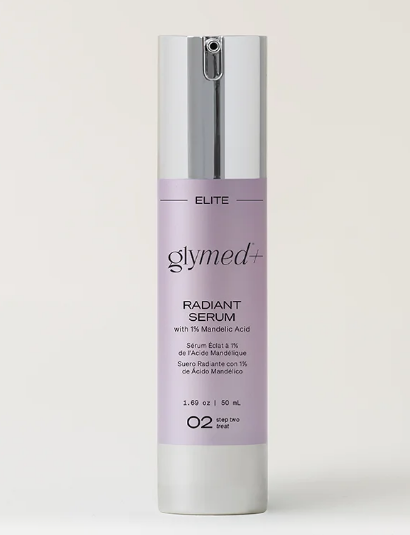 Glymed Radiant Serum bottle on a white background